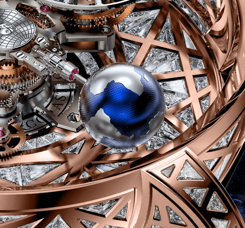 Jacob & Co.,Astronomia 50mm,50mm,Rose Gold,Gold,Handwound,60hours,In-house Caliber,AT800,AT800.40.HD.HD.B