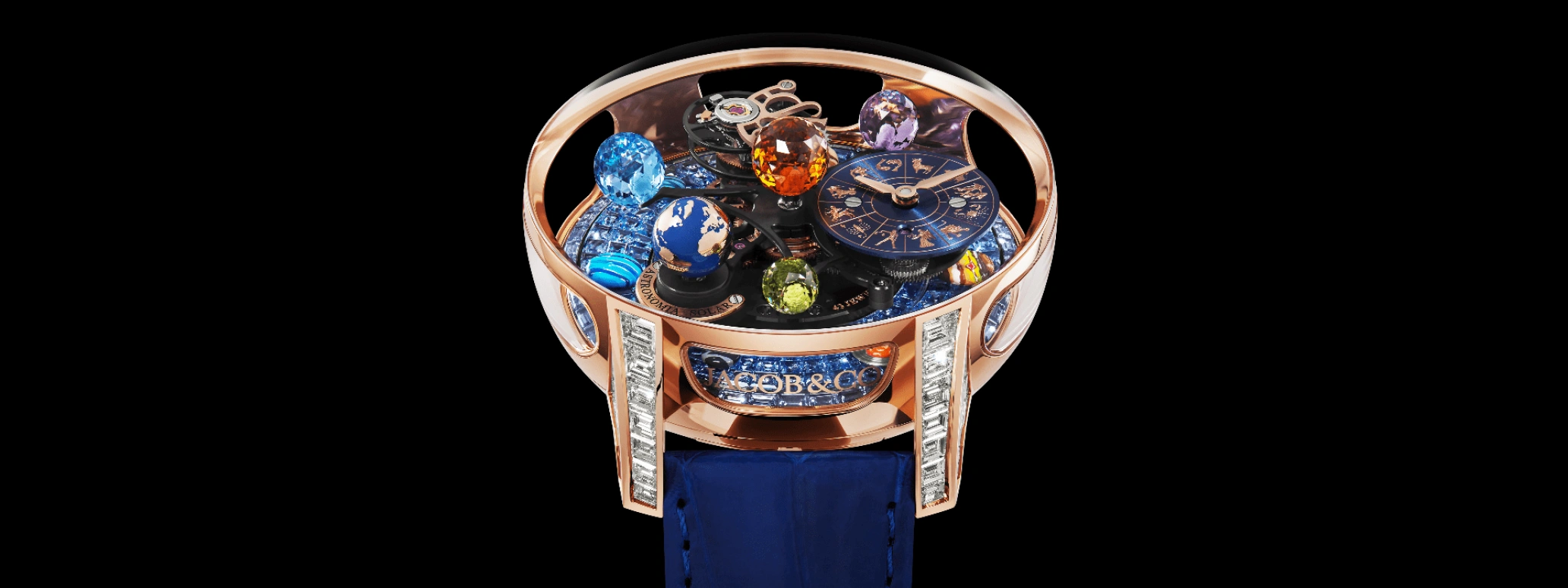 Jacob & Co.,Astronomia 44mm,44mm,Rose Gold,Gold,Handwound,48hours,In-house Caliber,AS910,AS910.40.BD.UB.ABALA