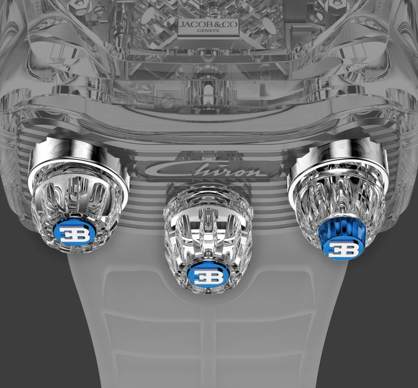 Jacob & Co.,Bugatti Chiron ,Titanium,Sapphire,Crystal,Handwound,60hours,In-house Caliber,BU210,BU210.80.AA.AA.BBRUA