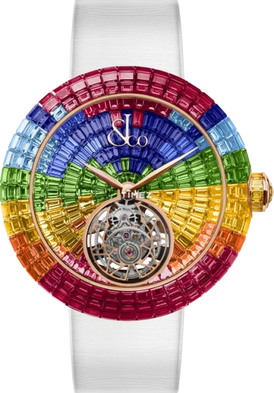 Jacob & Co.,Brilliant 47mm,47mm,Rose Gold,Multi-Color,Handwound,Tourbillon,Sapphire,Crystal Glass,BT546,BT546.40.AA.UC.ABCBA