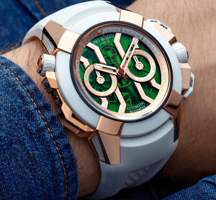Jacob & Co.,EPIC 47mm,47mm,Rose Gold,Gold,48hours,In-house Caliber,Sapphire,EC312,EC312.42.PB.GN.A