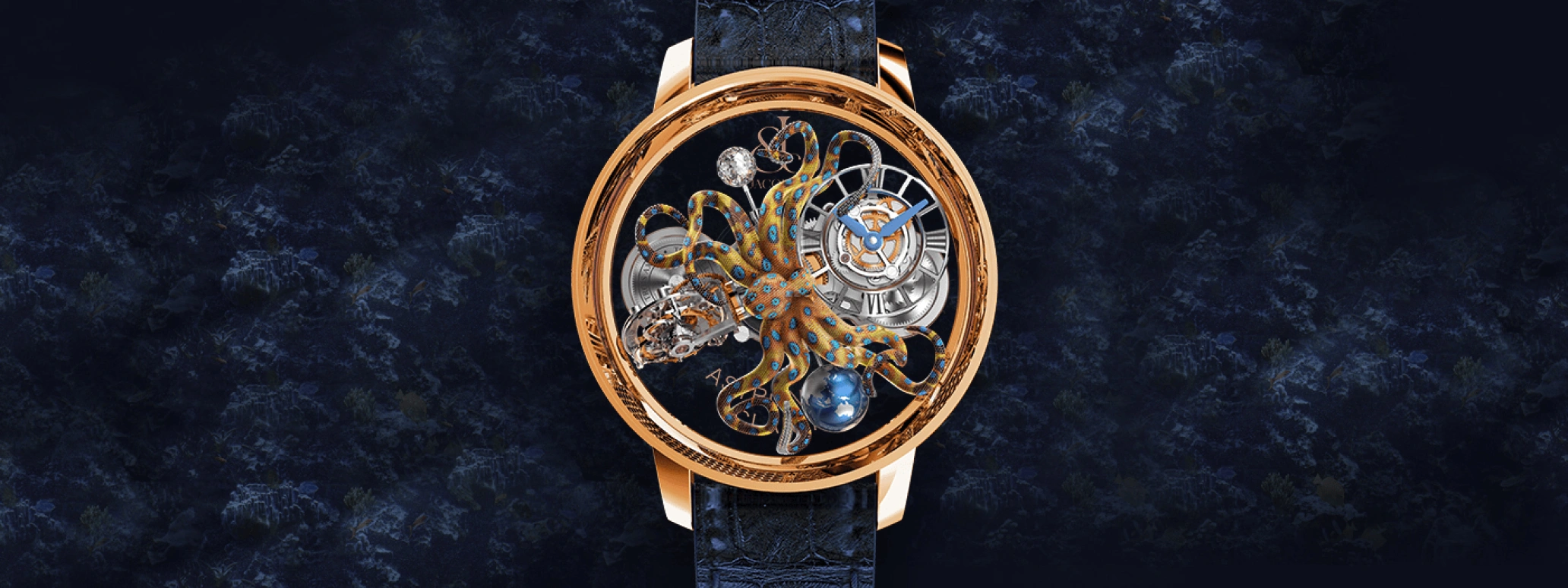 Jacob & Co.,Astronomia 50mm,50mm,Rose Gold,Sapphire,Gold,Handwound,60hours,In-house Caliber,AT120,AT120.40.OU.SD.B
