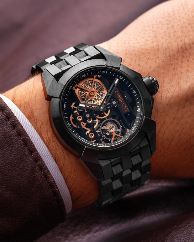 Jacob & Co.,EPIC 44mm,44mm,Ceramic,Black,Handwound,48hours,In-house Caliber,EX115,EX115.95.AC.AA.A95AA