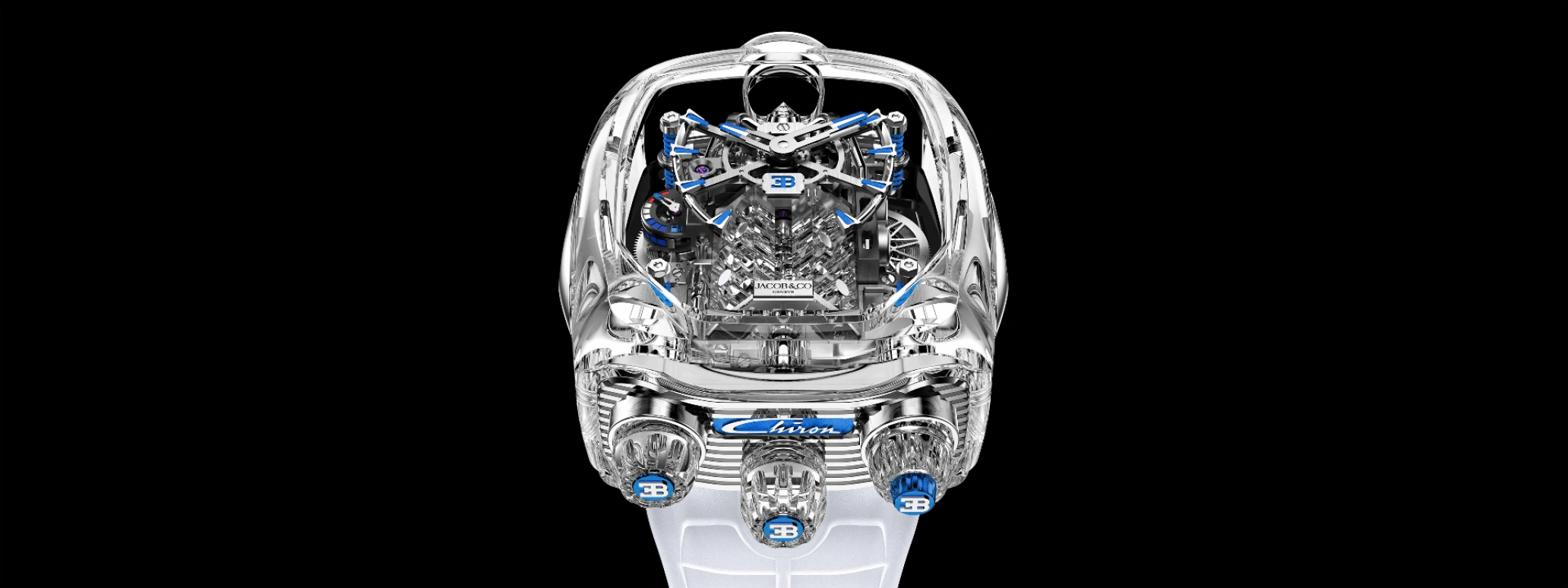 Jacob & Co.,Bugatti Chiron ,Titanium,Sapphire,Crystal,Handwound,60hours,In-house Caliber,BU210,BU210.80.AA.AA.BBRUA