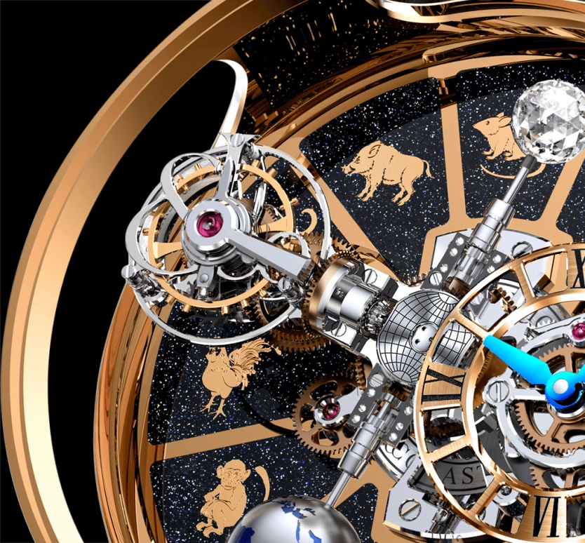 Jacob & Co.,Astronomia 50mm,50mm,Rose Gold,Gold,Handwound,60hours,In-house Caliber,AT100,AT100.40.AC.AC.BBALA