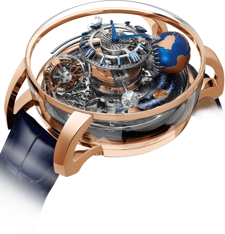 Jacob & Co.,Astronomia 50mm,50mm,Rose Gold,Sapphire,Gold,Crystal,Multi-Color,Blue,Handwound,50hours,In-house Caliber,AM500,AM500.40.AA.AA.ABALA