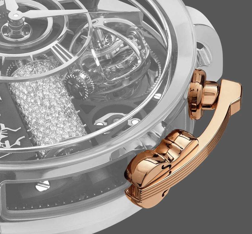 Jacob & Co.,Opera Godfather 49mm,49mm,Rose Gold,Sapphire,Gold,Crystal,Handwound,44hours,In-house Caliber,Godfather,OP500,OP500.40.AA.AB.A