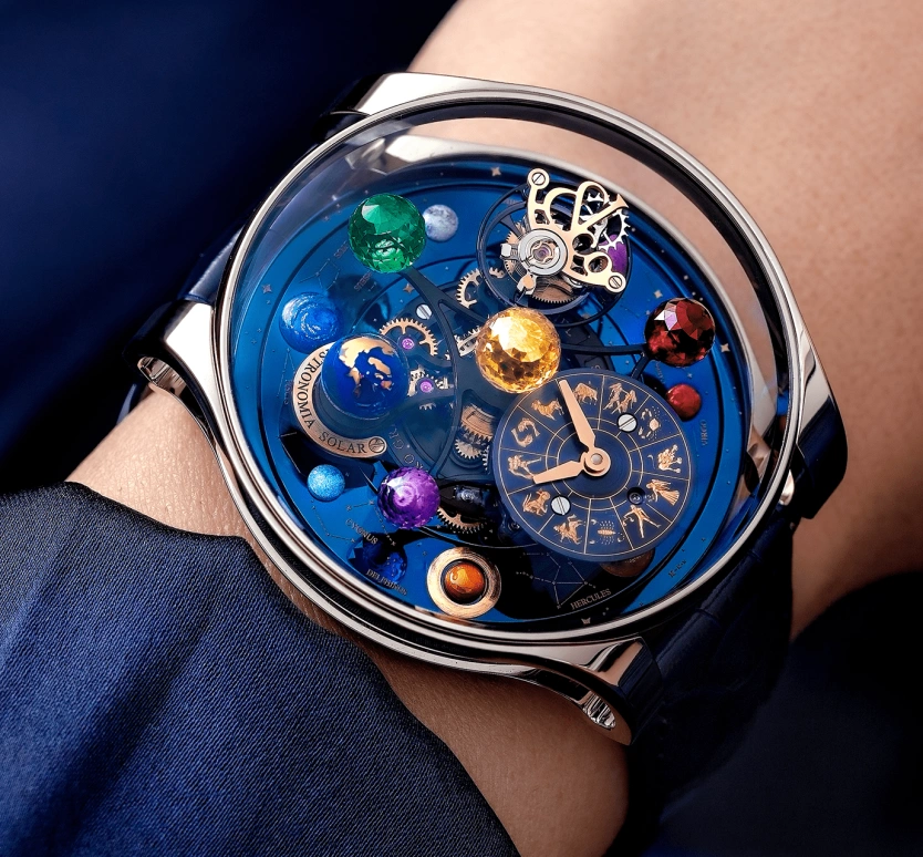 Jacob & Co.,Astronomia 45.50mm,45.50mm,Sapphire,Gold,White Gold,Handwound,48hours,In-house Caliber,AS300,AS300.30.AB.AB.A