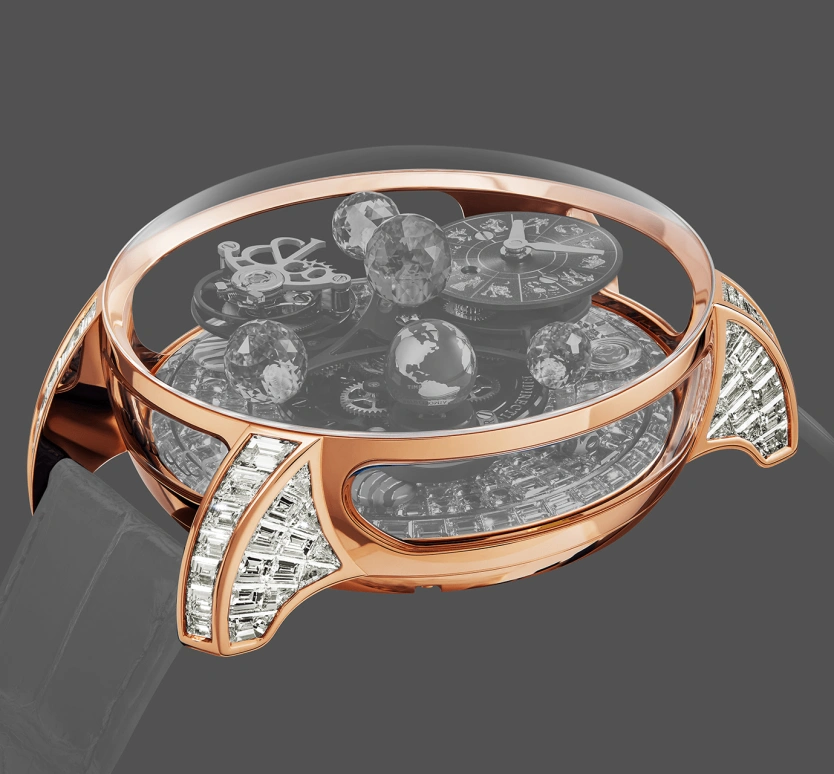 Jacob & Co.,Astronomia 44mm,44mm,Rose Gold,Gold,Handwound,48hours,In-house Caliber,AS910,AS910.40.BD.UB.ABALA