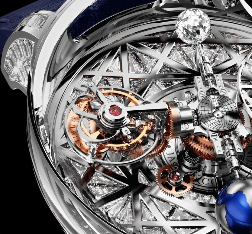 Jacob & Co.,Astronomia ,Sapphire,Gold,White Gold,Handwound,60hours,In-house Caliber,AT800,AT800.30.HD.HD.A