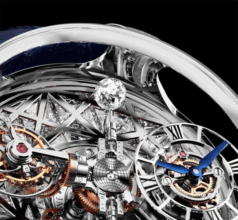 Jacob & Co.,Astronomia ,Sapphire,Gold,White Gold,Handwound,60hours,In-house Caliber,AT800,AT800.30.HD.HD.A