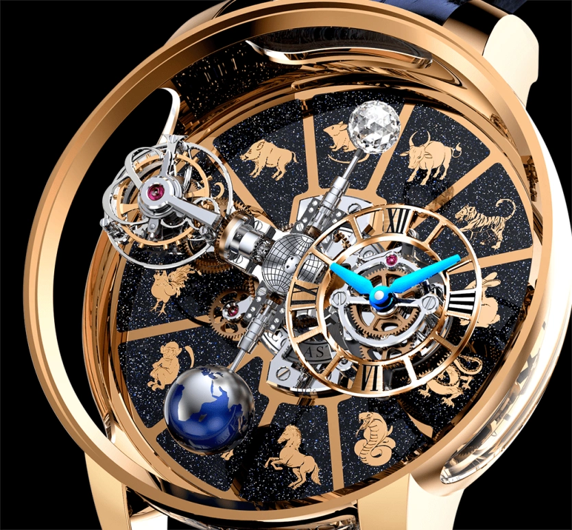 Jacob & Co.,Astronomia 50mm,50mm,Rose Gold,Gold,Handwound,60hours,In-house Caliber,AT100,AT100.40.AC.AC.BBALA