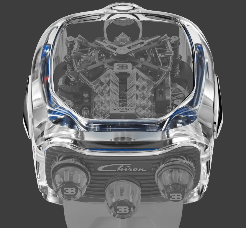 Jacob & Co.,Bugatti Chiron ,Titanium,Sapphire,Crystal,Handwound,60hours,In-house Caliber,BU210,BU210.80.AB.AA.BBRUA