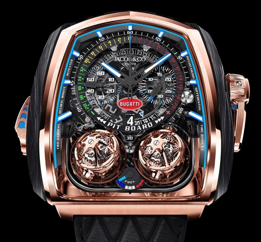 Jacob & Co.,Twin Turbo Furious ,Forged Carbon,Rose Gold,Carbon,Gold,Handwound,50hours,In-house Caliber,TT200,TT200.40.AB.AB.A
