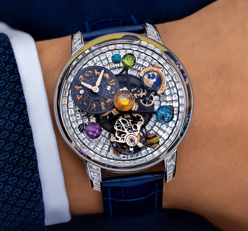 Jacob & Co.,Astronomia 44mm,44mm,Sapphire,Gold,White Gold,Handwound,48hours,In-house Caliber,AS910,AS910.30.BD.BD.A