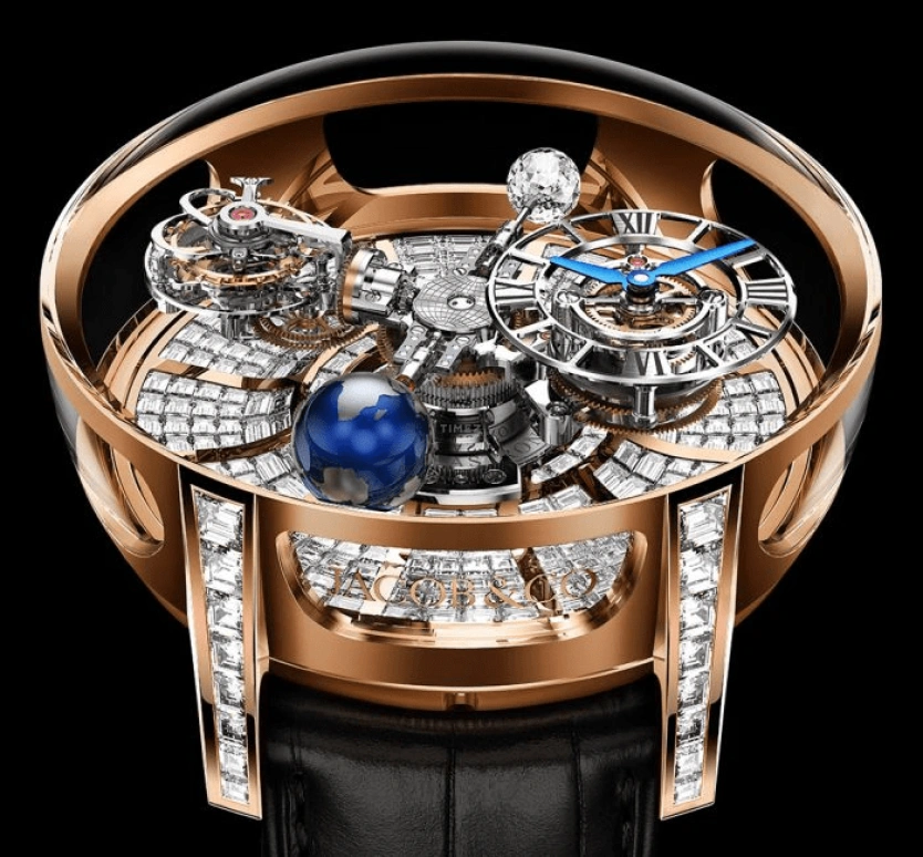Jacob & Co.,Astronomia 50mm,50mm,Rose Gold,Gold,Silver,Gold,Handwound,60hours,In-house Caliber,AT800,AT800.40.BD.BD.A