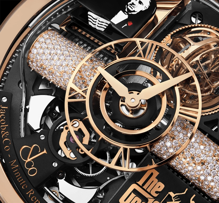 Jacob & Co.,Opera Godfather 49mm,49mm,Rose Gold,Sapphire,Gold,Crystal,Handwound,44hours,In-house Caliber,Godfather,OP500,OP500.40.AA.AB.A