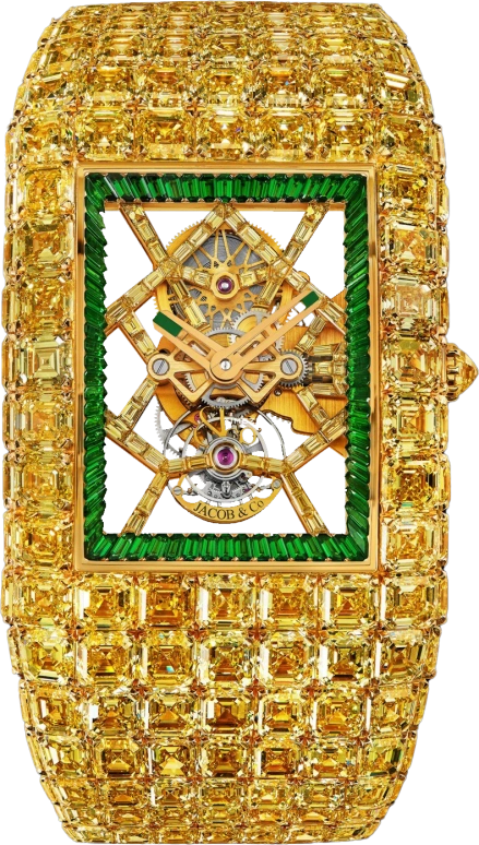 Jacob & Co.,Billionaire 52.20x43.50mm,52.20x43.50mm,Yellow Gold,Gold,Handwound,Tourbillon,72hours,Jacob Arabo,BL130,BL130.50.AA.UA.A