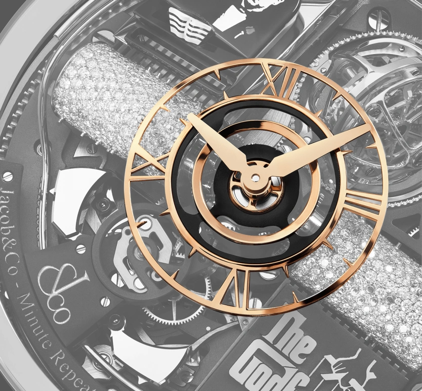Jacob & Co.,Opera Godfather 49mm,49mm,Rose Gold,Sapphire,Gold,Crystal,Handwound,44hours,In-house Caliber,Godfather,OP500,OP500.40.AA.AB.A