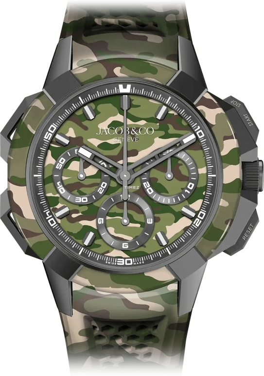 Jacob & Co.,EPIC 44mm,44mm,Titanium,Green,Brown,Automatic,Chronograph,Column Wheel,Cristiano Ronaldo dos Santos,Cristiano Ronaldo Jr.,EC440,EC440.20.AB.AA.A