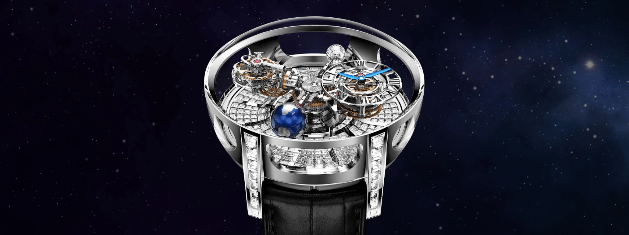 Jacob & Co.,Astronomia ,Sapphire,Gold,White Gold,Handwound,60hours,In-house Caliber,AT800,AT800.30.BD.BD.A
