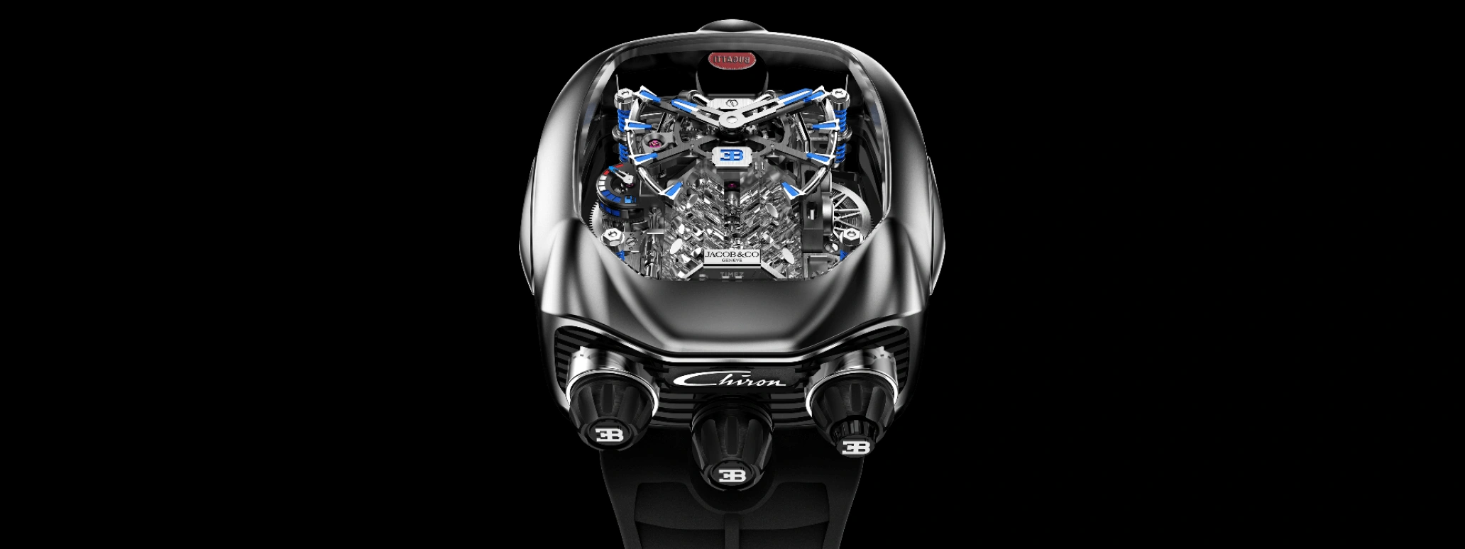 Jacob & Co.,Bugatti Chiron ,Titanium,Handwound,60hours,In-house Caliber,BU200,BU200.20.AE.AB.A
