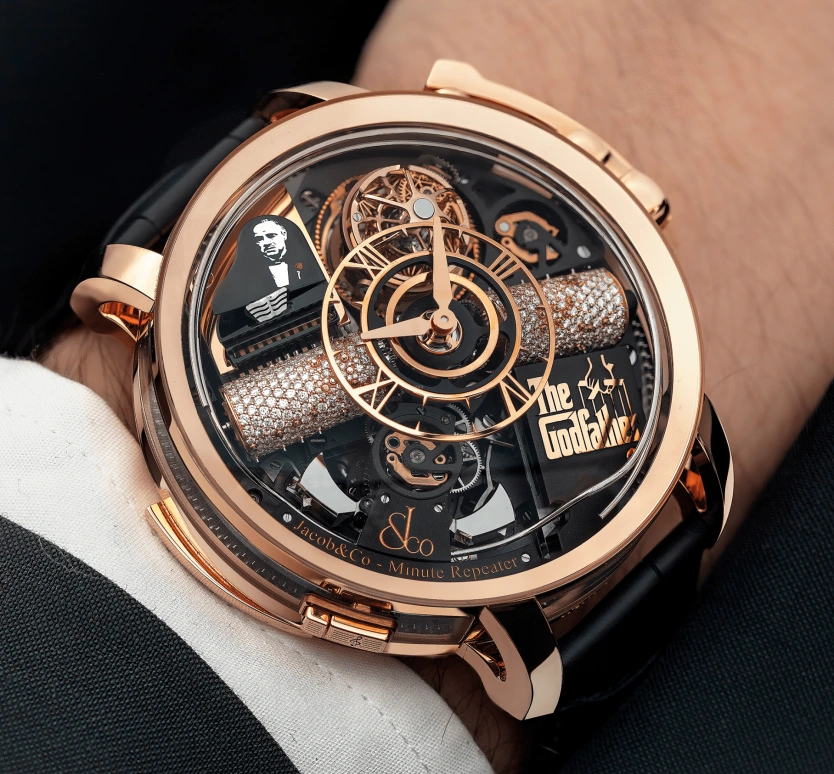 Jacob & Co.,Opera Godfather 49mm,49mm,Rose Gold,Sapphire,Gold,Crystal,Handwound,44hours,In-house Caliber,Godfather,OP500,OP500.40.AA.AB.A