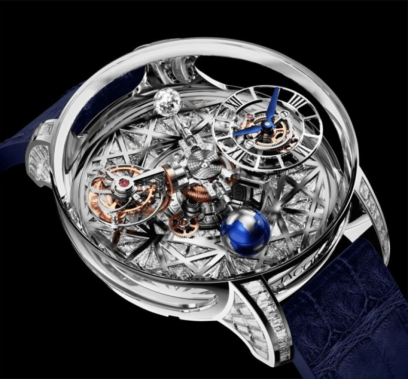 Jacob & Co.,Astronomia ,Sapphire,Gold,White Gold,Handwound,60hours,In-house Caliber,AT800,AT800.30.HD.HD.A