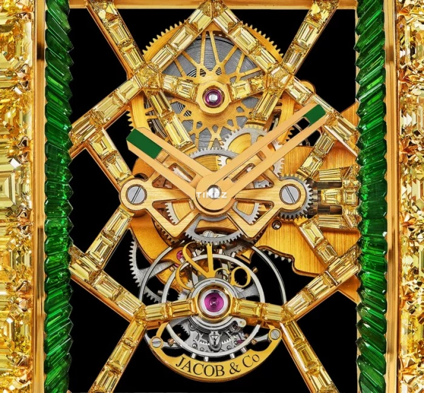 Jacob & Co.,Billionaire 52.20x43.50mm,52.20x43.50mm,Yellow Gold,Gold,Handwound,Tourbillon,72hours,Jacob Arabo,BL130,BL130.50.AA.UA.A