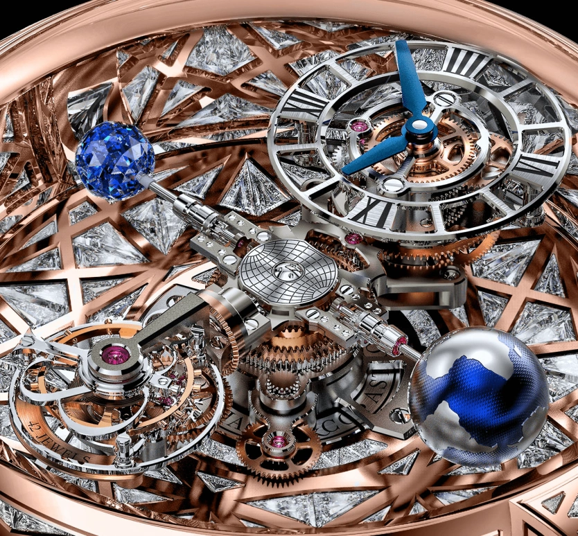 Jacob & Co.,Astronomia 50mm,50mm,Rose Gold,Gold,Handwound,60hours,In-house Caliber,AT800,AT800.40.HD.HD.B