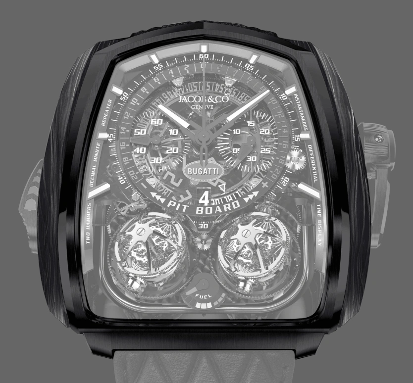Jacob & Co.,Twin Turbo Furious ,Forged Carbon,Titanium,Carbon,Handwound,50hours,In-house Caliber,TT200,TT200.21.AB.AB.A