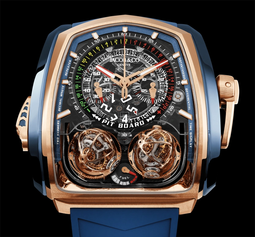 Jacob & Co.,Twin Turbo Furious 57x52mm,57x52mm,Rose Gold,Titanium,Gold,Handwound,50hours,In-house Caliber,TT200,TT200.40.BC.AC.A