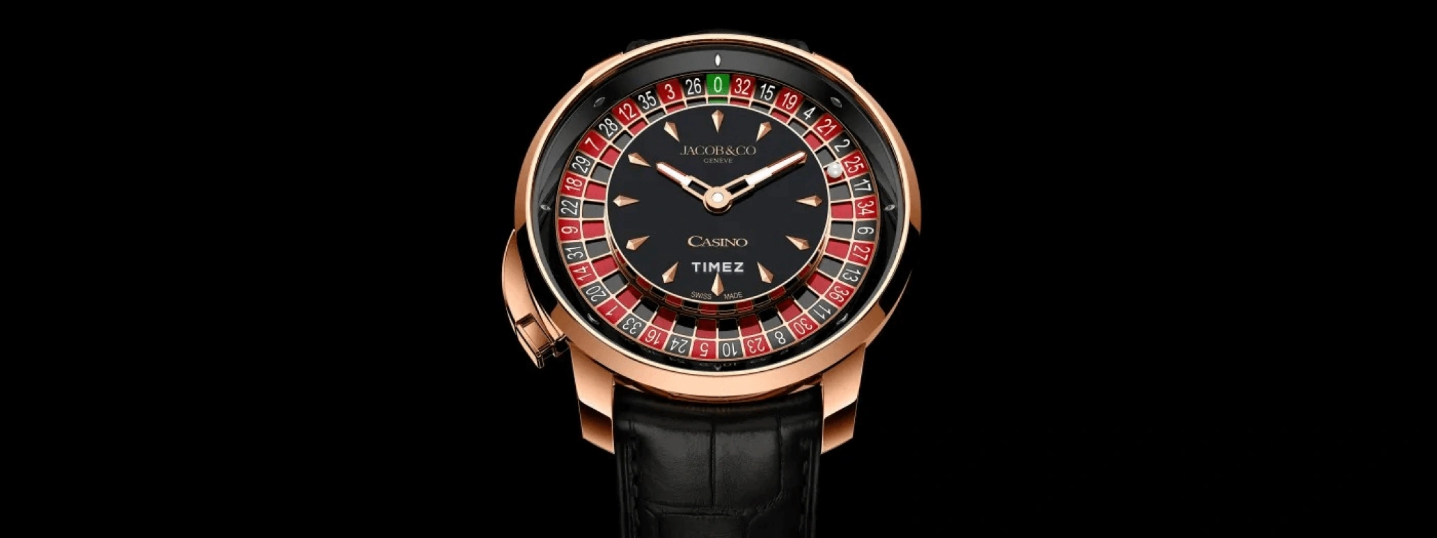 Jacob & Co.,Casino 44mm,44mm,Rose Gold,Black,Handwound,Tourbillon,Sapphire,Hardlex,Neymar,CA100,CA100.40.AA.AA.ABALA