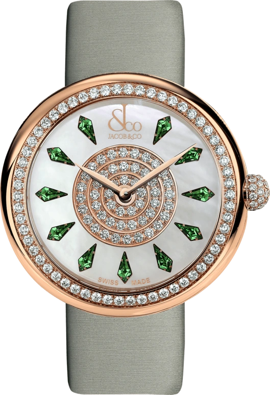 Jacob & Co.,Brilliant 38mm,38mm,Rose Gold,Gold,Quartz,In-house Caliber,Mother of Pearl,BQ020,BQ020.40.RO.KD.A