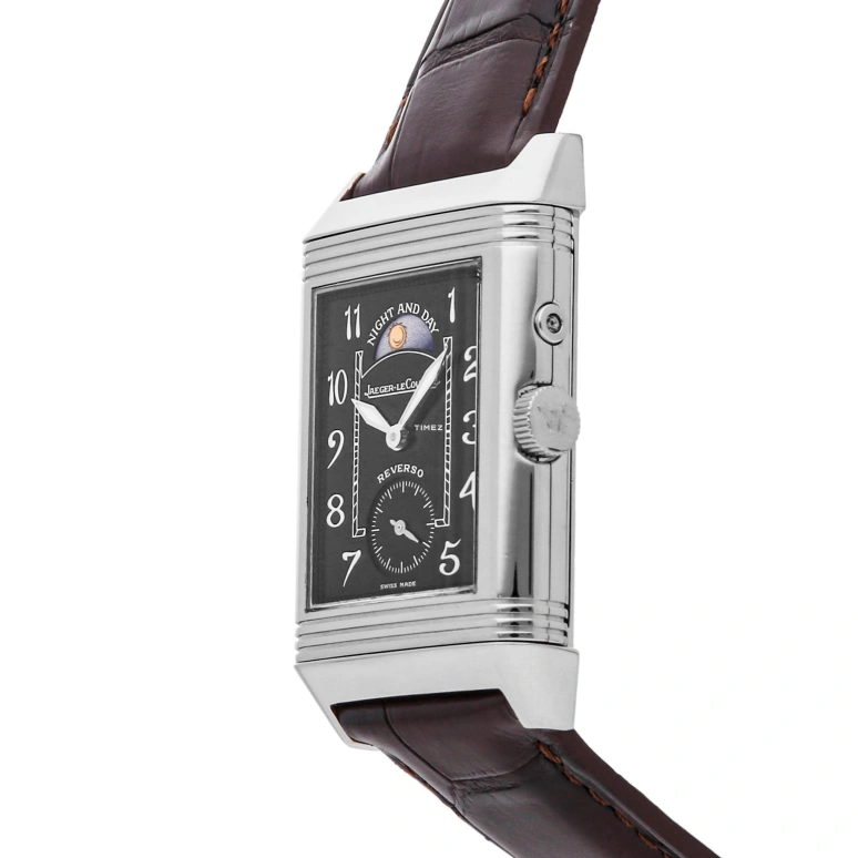 Jaeger-LeCoultre,Reverso 42x26mm,42x26mm,White Gold,Black,Handwound,Moonphase,Dule Time,Day / Night Indication,Q2723440