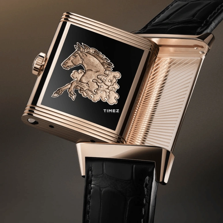 Jaeger-LeCoultre,Reverso 45.60x27.40mm,45.60x27.40mm,Rose Gold,Black,Handwound,45hours,In-house Caliber,Q39324D3