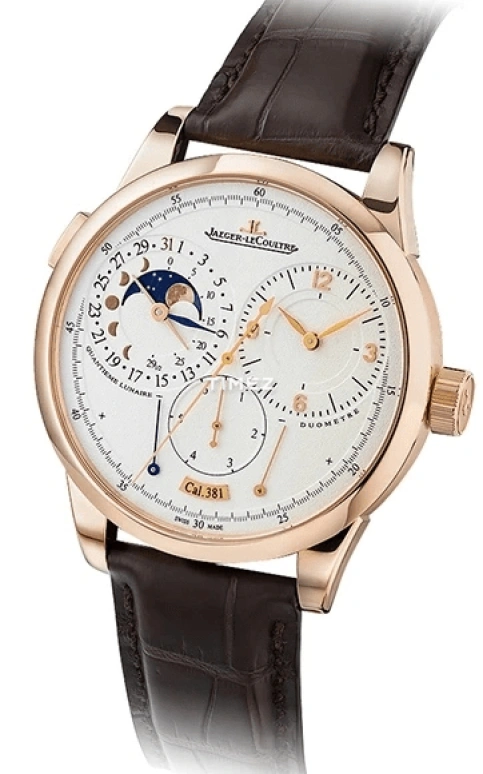 Jaeger-LeCoultre,Duomètre 42mm,42mm,Pink Gold,Silver,Handwound,Moonphase,Date,Day,Power Reserve Indicator,50hours,In-house Caliber,Q6042521