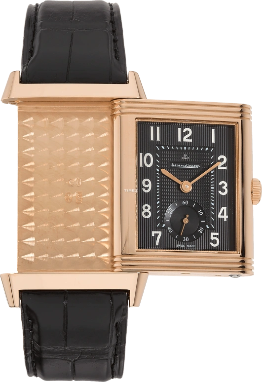 Jaeger-LeCoultre,Reverso 42x30mm,42x30mm,Rose Gold,Black,Handwound,48hours,In-house Caliber,3732470