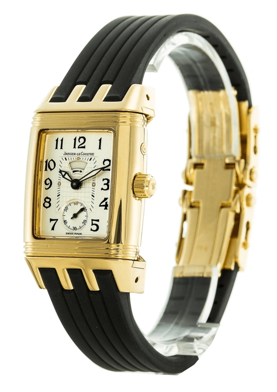 Jaeger-LeCoultre,Reverso 28x43.50mm,28x43.50mm,Yellow Gold,Silver White,Handwound,Moonphase,Dule Time,Q2961620