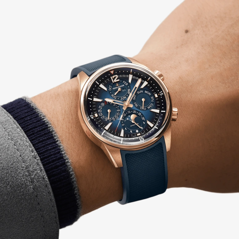 Jaeger-LeCoultre,Polaris 42mm,42mm,Rose Gold,Blue,Automatic,Moonphase,Perpetual Calendar,Annual Calendar,Month,38hours,In-house Caliber,Q908268J