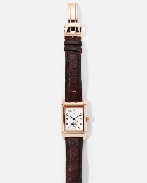 Jaeger-LeCoultre,Reverso 46.50x29mm,46.50x29mm,Rose Gold,Silver White,Automatic,Big Date,Day / Night Indication,Q3032420