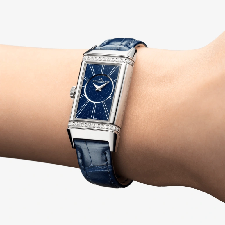 Jaeger-LeCoultre,Reverso 40.10x20mm,40.10x20mm,Stainless Steel,Silver,Blue,Handwound,42hours,In-house Caliber,Q334848J