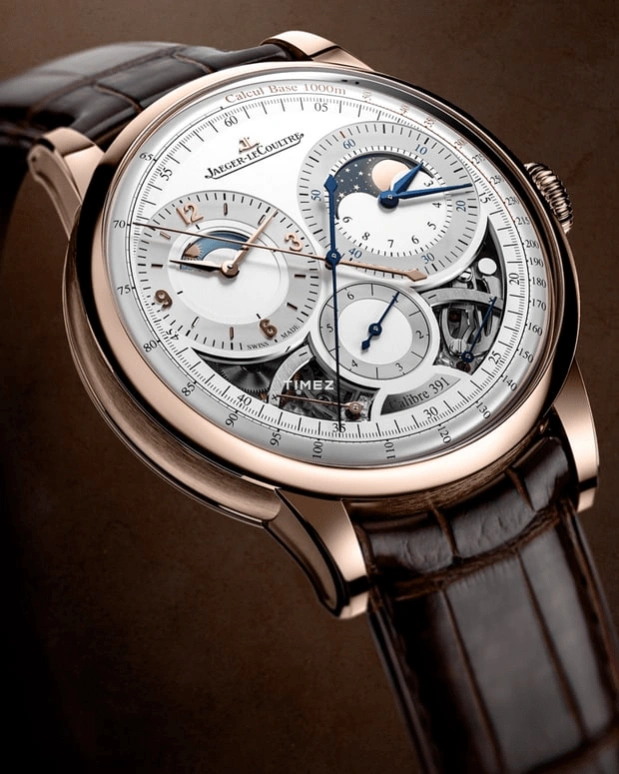 Jaeger-LeCoultre,Duomètre 42.50mm,42.50mm,Rose Gold,Grey,Handwound,Chronograph,Moonphase,Power Reserve Indicator,Day / Night Indication,Sapphire,Crystal Glass,Round,Q622252J