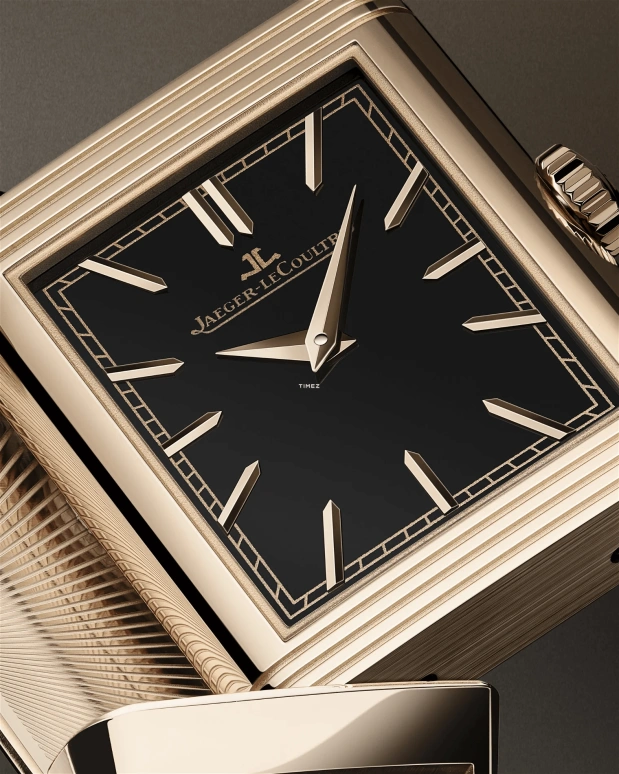 Jaeger-LeCoultre,Reverso 45.50x27.40mm,45.50x27.40mm,Rose Gold,Black,Handwound,45hours,In-house Caliber,Q39324D1