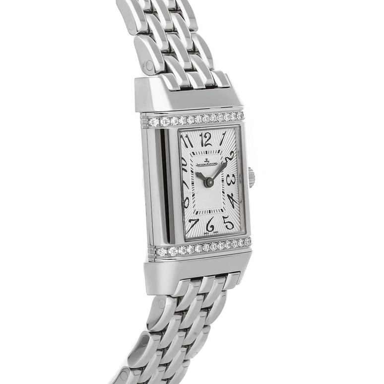 Jaeger-LeCoultre,Reverso 40x25mm,40x25mm,Stainless Steel,Silver White,Handwound,Sapphire,Crystal Glass,Square,Q2648140