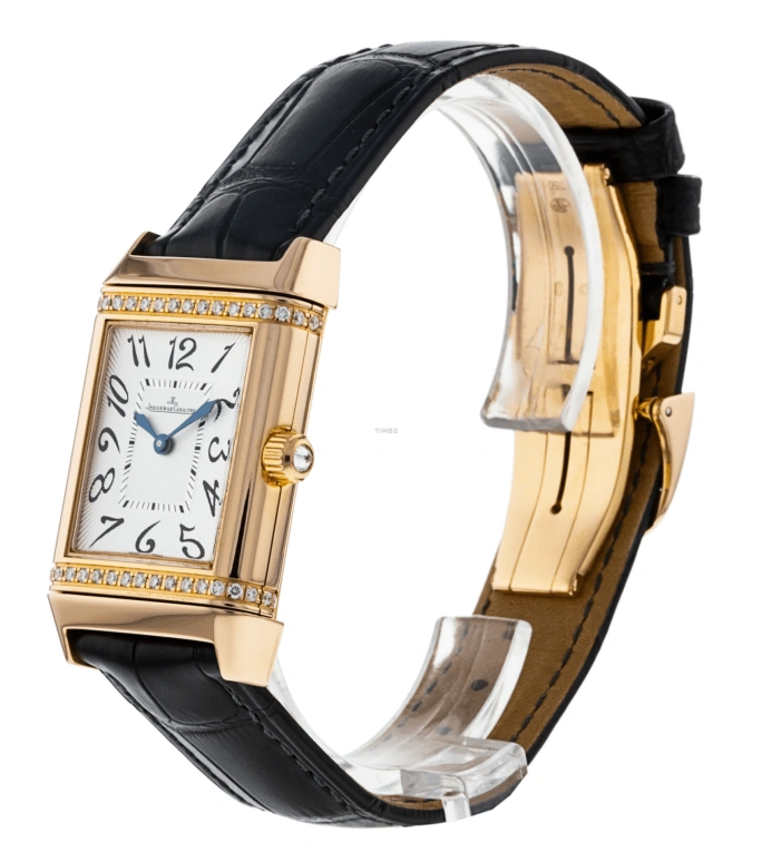 Jaeger-LeCoultre,Reverso 26mm,26mm,Rose Gold,White,Handwound,Dule Time,45hours,2692420