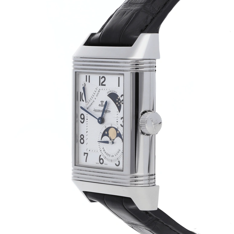 Jaeger-LeCoultre,Reverso 46.50x29mm,46.50x29mm,Stainless Steel,Grey,Handwound,Moonphase,Power Reserve Indicator,Q3048420