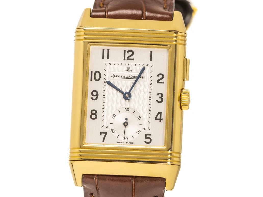 Jaeger-LeCoultre,Reverso 26x42mm,26x42mm,Yellow Gold,White,Handwound,Dule Time,Day / Night Indication,Q2711410