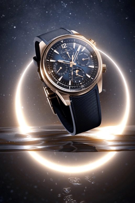 Jaeger-LeCoultre,Polaris 42mm,42mm,Rose Gold,Blue,Automatic,Chronograph,Moonphase,Perpetual Calendar,Month,38hours,In-house Caliber,Q908269J