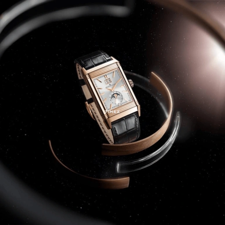 Jaeger-LeCoultre,Reverso 49.40x29.90mm,49.40x29.90mm,Rose Gold,Silver White,Handwound,Moonphase,Day,Q711252J